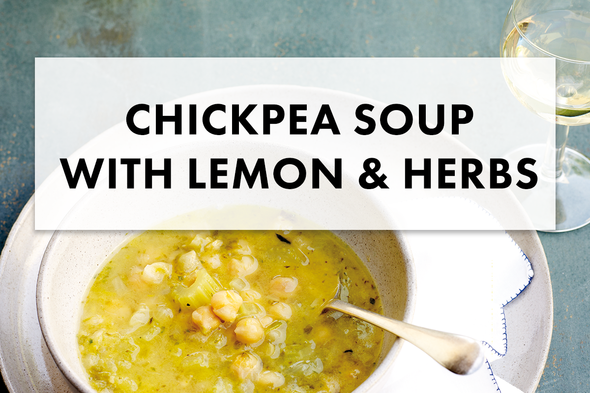 Greek Chickpea Soup Recipe with Lemon & Herbs